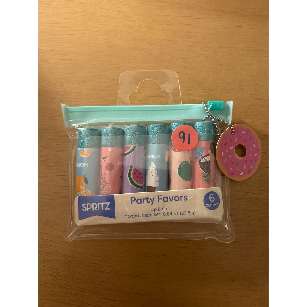 #91 New Spritz Party Favors Flavored Lip Balm Party Pack with Pouch